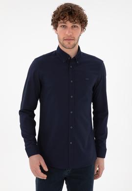 Erkek Lacivert Uzun Kollu Gömlek - 50292315007