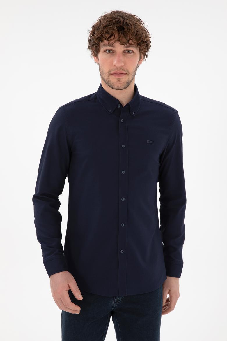 Erkek Lacivert Uzun Kollu Gömlek - 50292315007