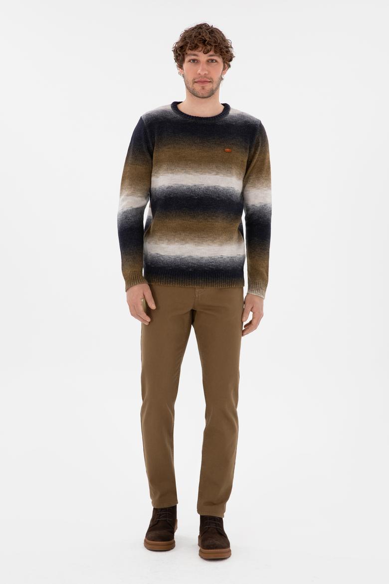 Erkek Slim Fit Bisiklet Yaka Taş Kazak - 50297082015