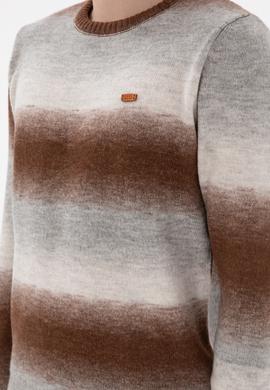 Erkek Slim Fit Bisiklet Yaka Gri Melanj Kazak - 50297082002