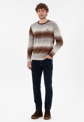 Erkek Slim Fit Bisiklet Yaka Gri Melanj Kazak - 50297082002