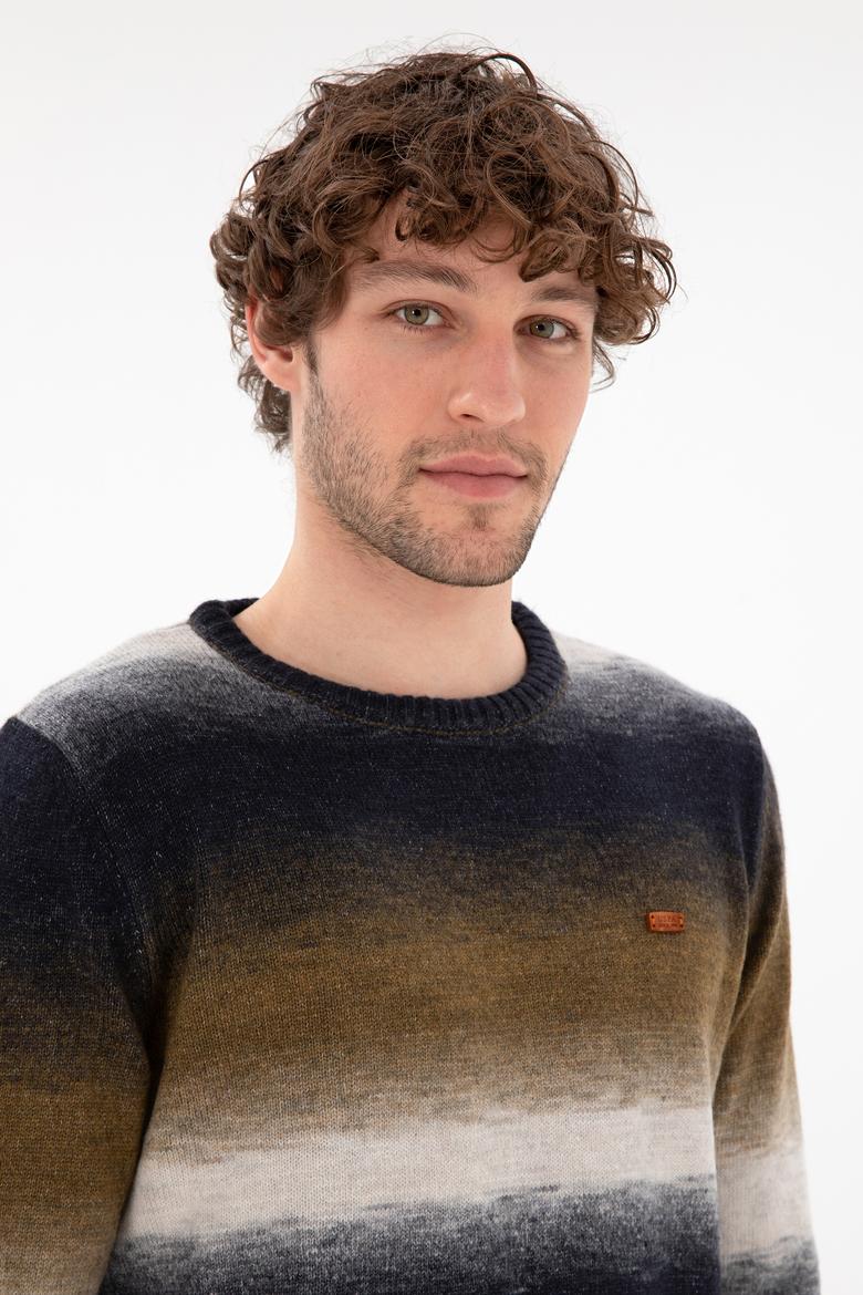 Erkek Slim Fit Bisiklet Yaka Taş Kazak - 50297082015