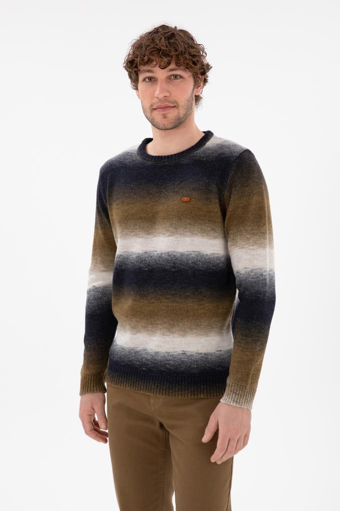 Erkek Slim Fit Bisiklet Yaka Taş Kazak