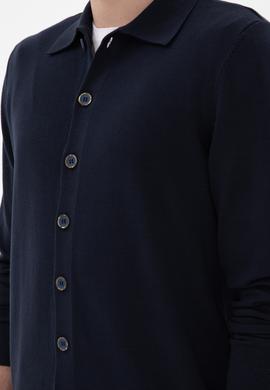 Erkek Lacivert Basic Triko Hırka - 50298272041