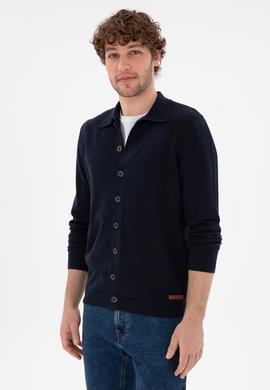 Erkek Lacivert Basic Triko Hırka - 50298272041