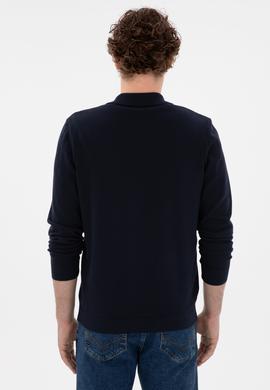 Erkek Lacivert Basic Triko Hırka - 50298272041