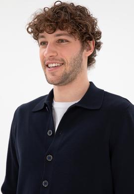 Erkek Lacivert Basic Triko Hırka - 50298272041