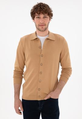 Erkek Camel Basic Triko Hırka - 50298272010