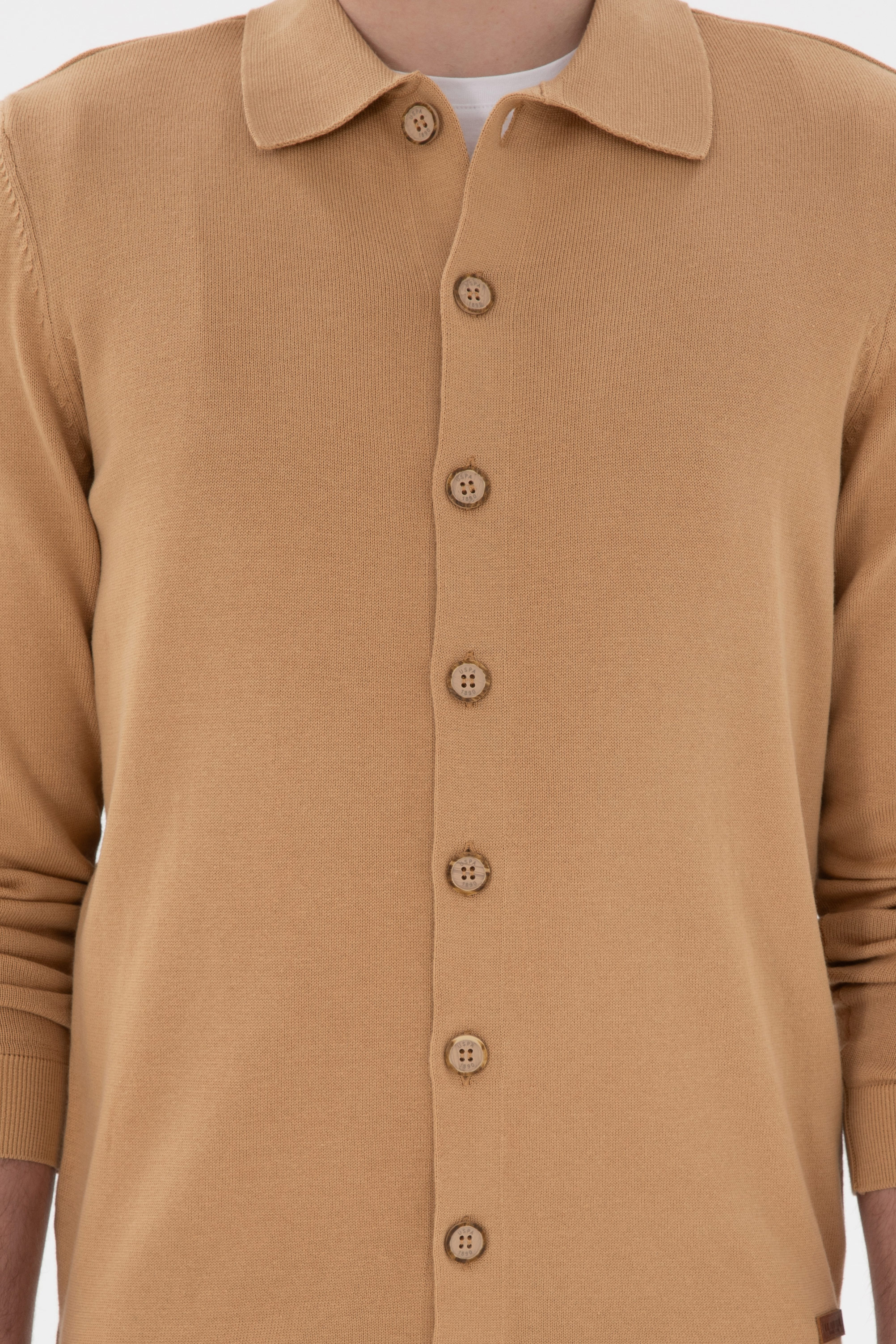 Erkek Camel Basic Triko Hırka