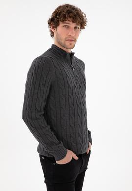 Erkek Antrasit Melanj Kazak - 50297020008