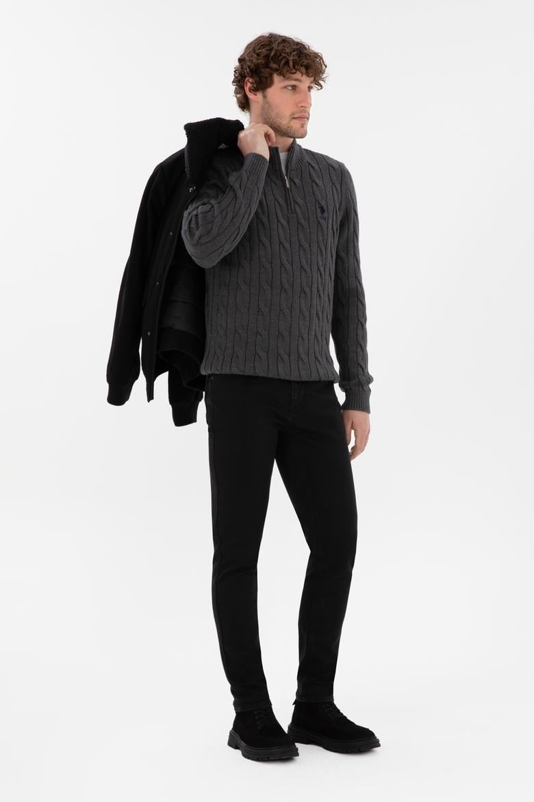 Erkek Antrasit Melanj Kazak - 50297020008