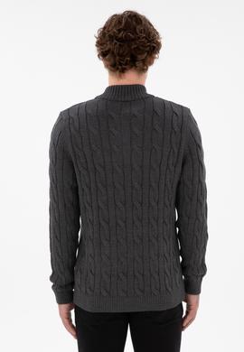 Erkek Antrasit Melanj Kazak - 50297020008