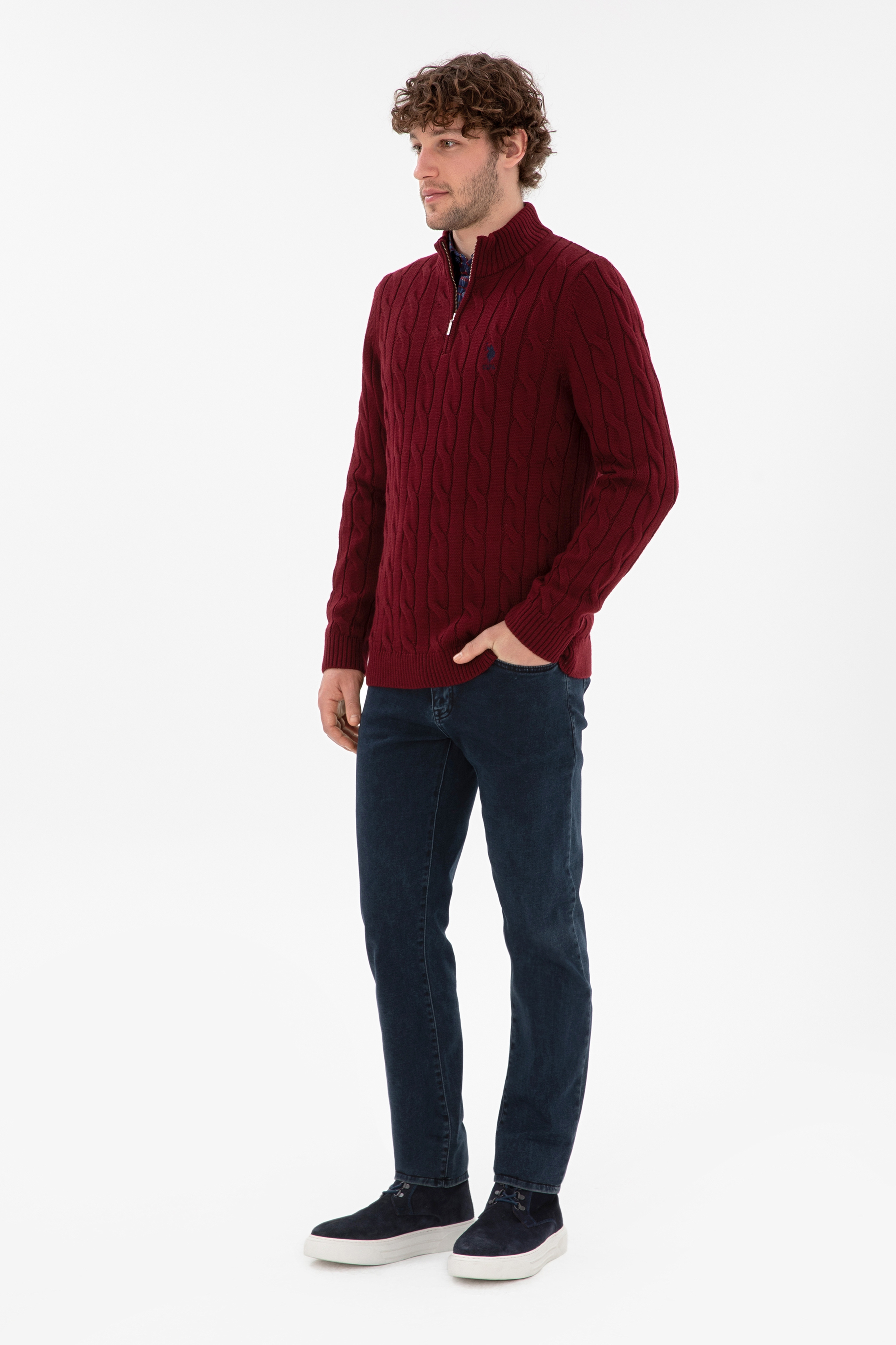 Erkek Bordo Kazak - Image 4