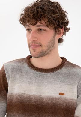 Erkek Slim Fit Bisiklet Yaka Gri Melanj Kazak - 50297082002