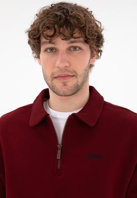 Erkek Bordo Basic Sweatshirt - 50298265071