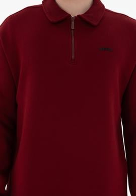 Erkek Bordo Basic Sweatshirt - 50298265071