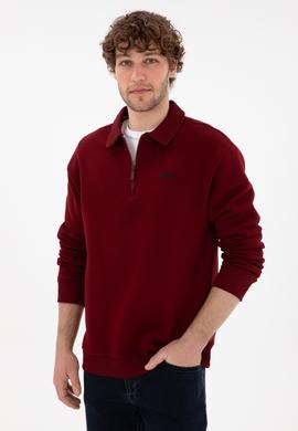 Erkek Bordo Basic Sweatshirt - 50298265071