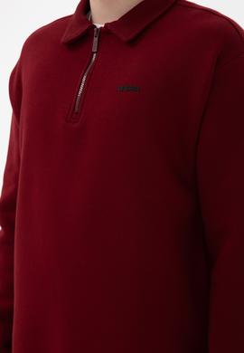 Erkek Bordo Basic Sweatshirt - 50298265071