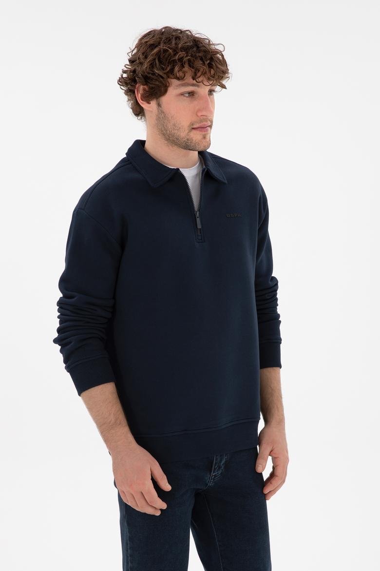 Erkek Lacivert Basic Sweatshirt