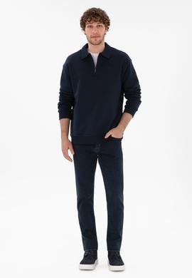 Erkek Lacivert Basic Sweatshirt - 50298265031