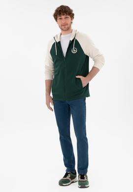 Erkek Koyu Yeşil Örme Hırka - 50293396018