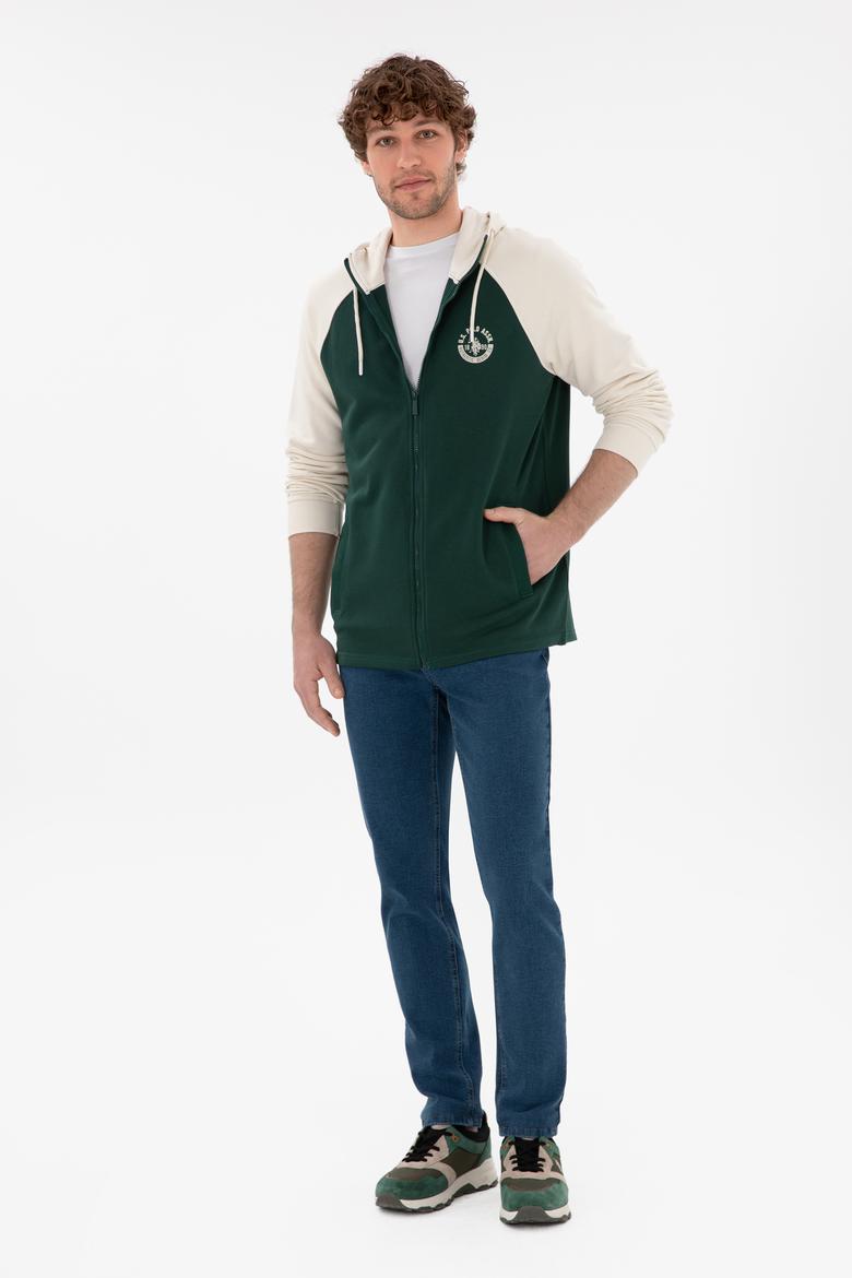 Erkek Koyu Yeşil Örme Hırka - 50293396018