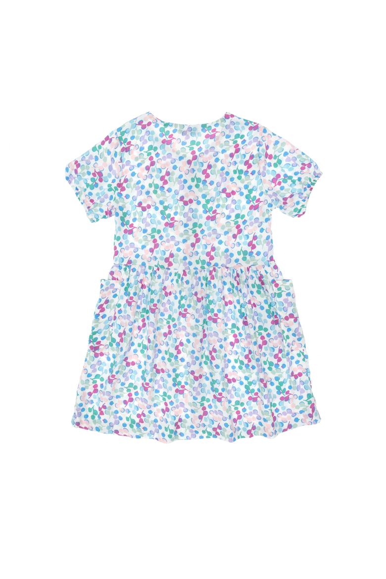 Kız Çocuk Mint Desenli Krep Kumaş Dokuma Elbise - 50299339020