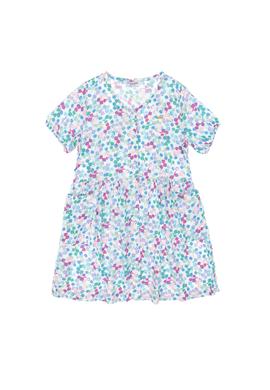 Kız Çocuk Mint Desenli Krep Kumaş Dokuma Elbise - 50299339020