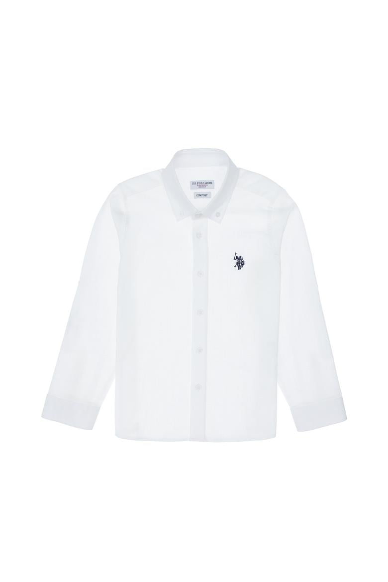 Erkek Çocuk Beyaz Uzun Kollu Basic Gömlek - 50306583006