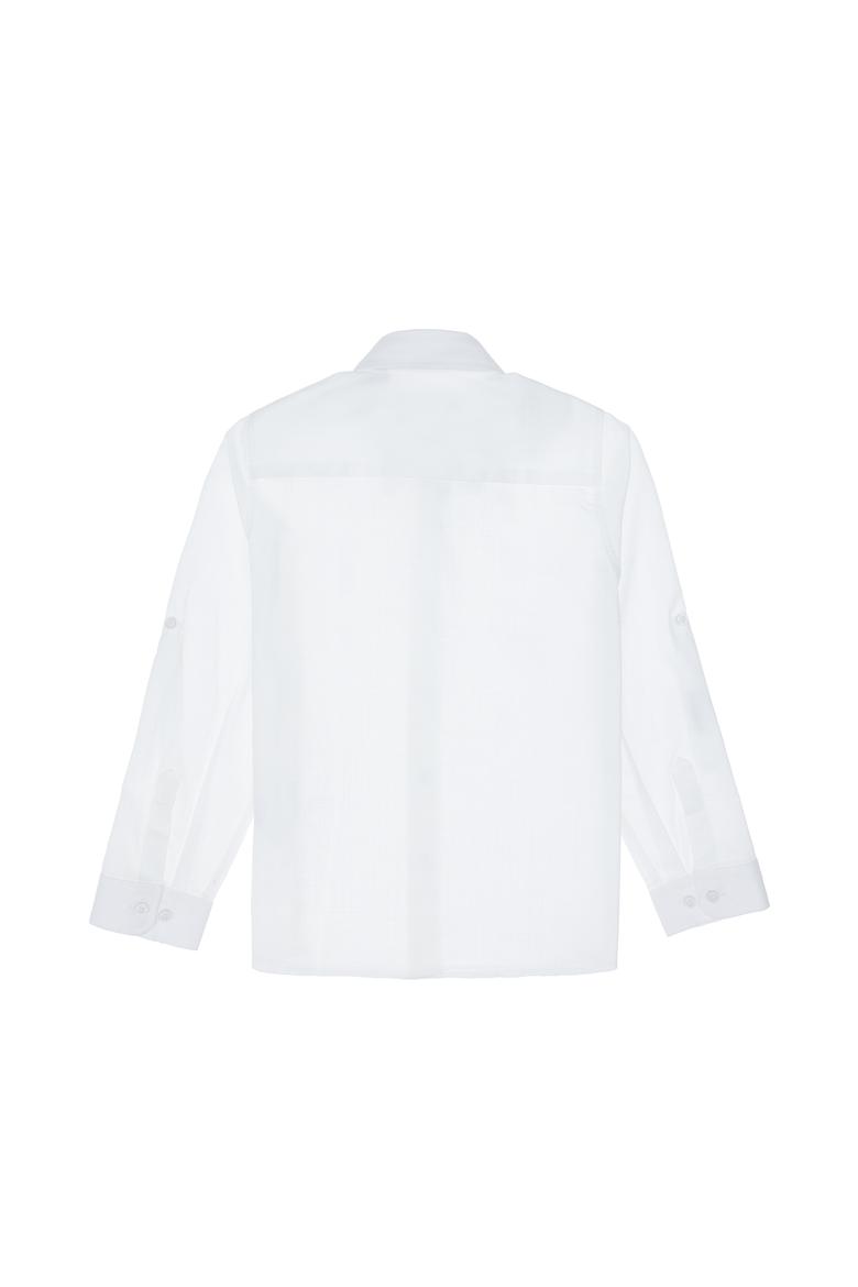 Erkek Çocuk Beyaz Uzun Kollu Basic Gömlek - 50306583006