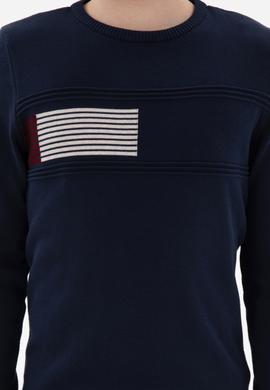 Erkek Lacivert Bisiklet Yaka Kazak - 50297073008