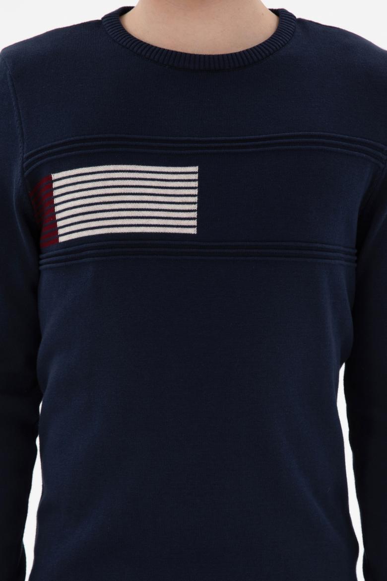 Erkek Lacivert Bisiklet Yaka Kazak - 50297073008