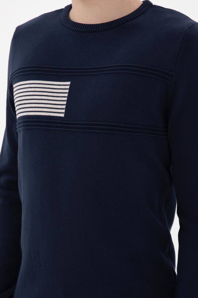 Erkek Lacivert Bisiklet Yaka Kazak - 50297073008