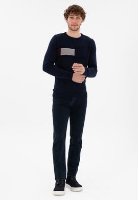 Erkek Lacivert Bisiklet Yaka Kazak - 50297073008