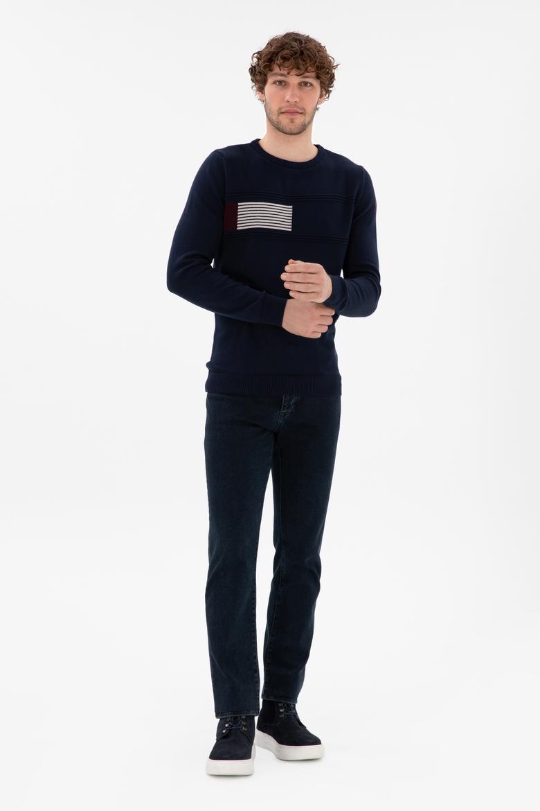 Erkek Lacivert Bisiklet Yaka Kazak - 50297073008