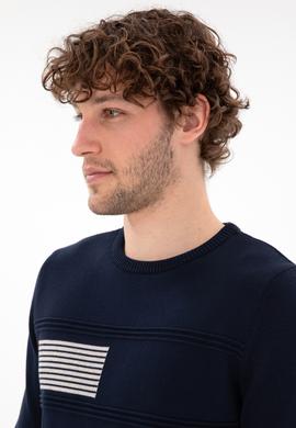 Erkek Lacivert Bisiklet Yaka Kazak - 50297073008