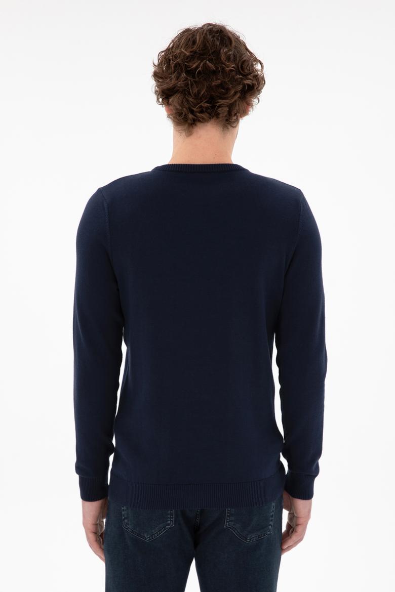 Erkek Lacivert Bisiklet Yaka Kazak - 50297073008