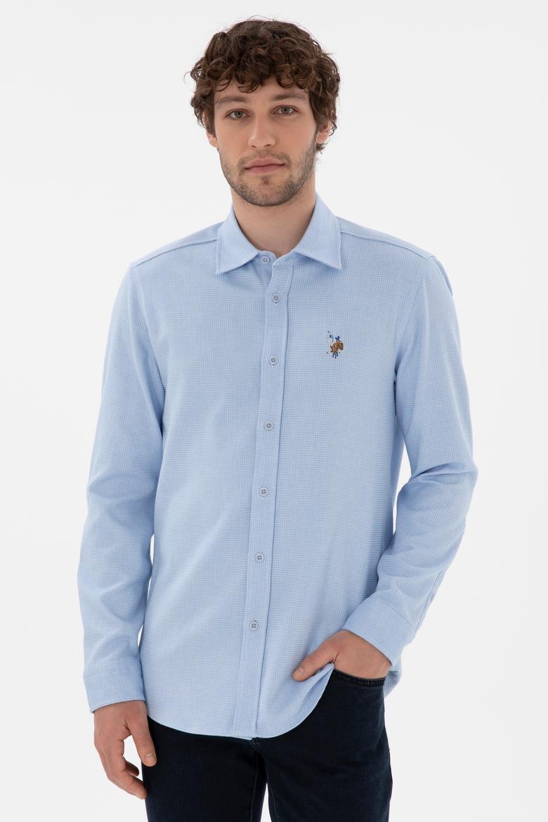 Erkek Açık Mavi Uzun Kollu Gömlek