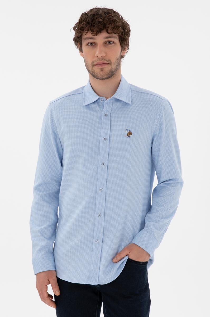 Erkek Açık Mavi Uzun Kollu Gömlek