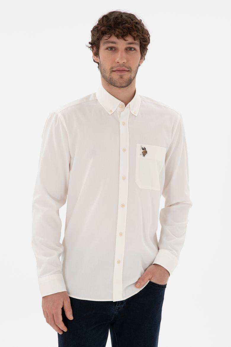 Erkek Krem Uzun Kollu Gömlek
