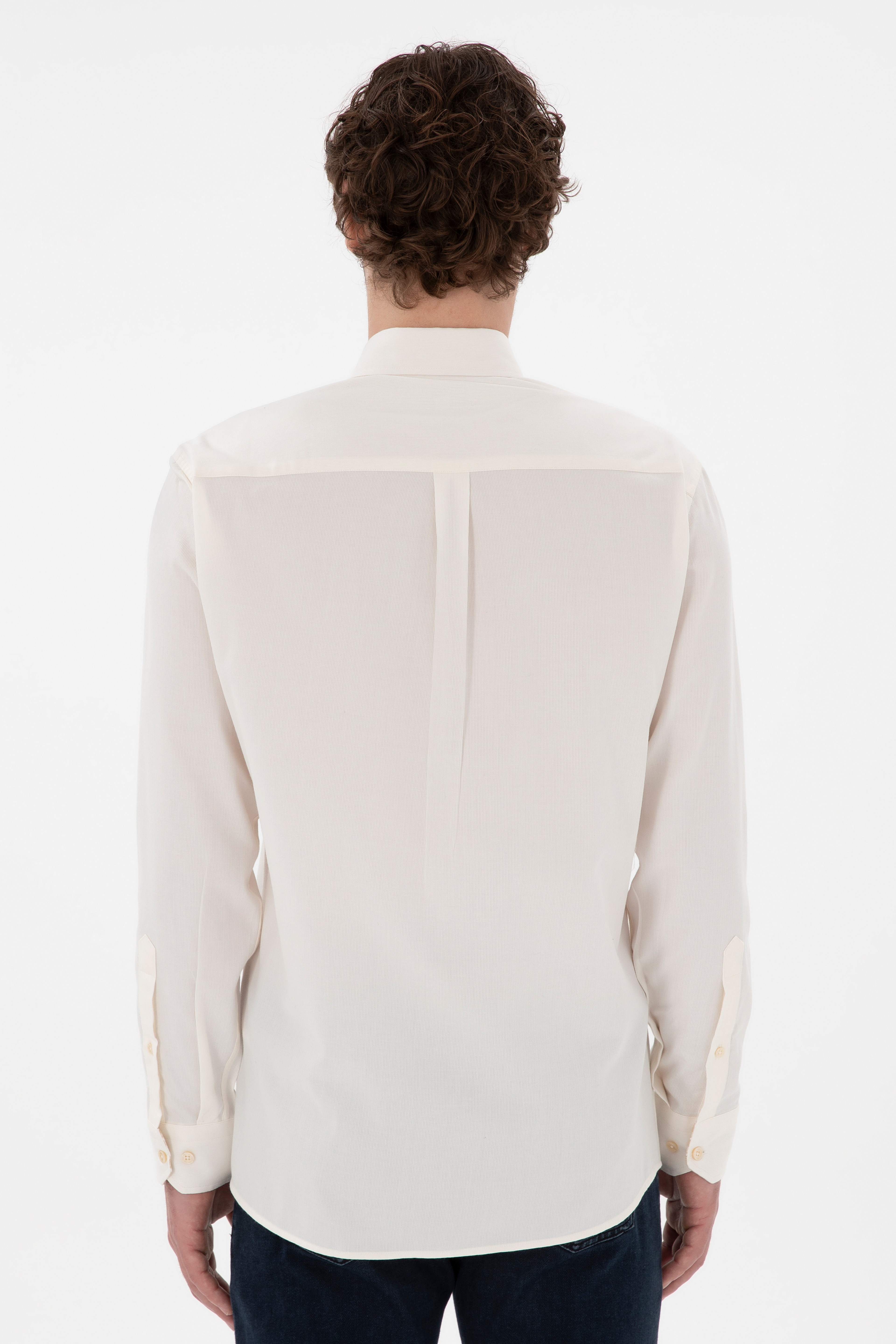 Erkek Krem Uzun Kollu Gömlek - Image 5