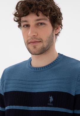 Erkek Slim Fit Bisiklet Yaka Saks Kazak - 50293041007