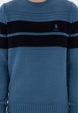 Erkek Slim Fit Bisiklet Yaka Saks Kazak - 50293041007