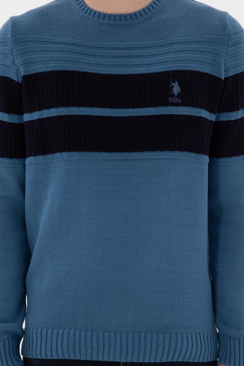 Erkek Slim Fit Bisiklet Yaka Saks Kazak - 50293041007