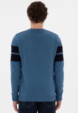 Erkek Slim Fit Bisiklet Yaka Saks Kazak - 50293041007