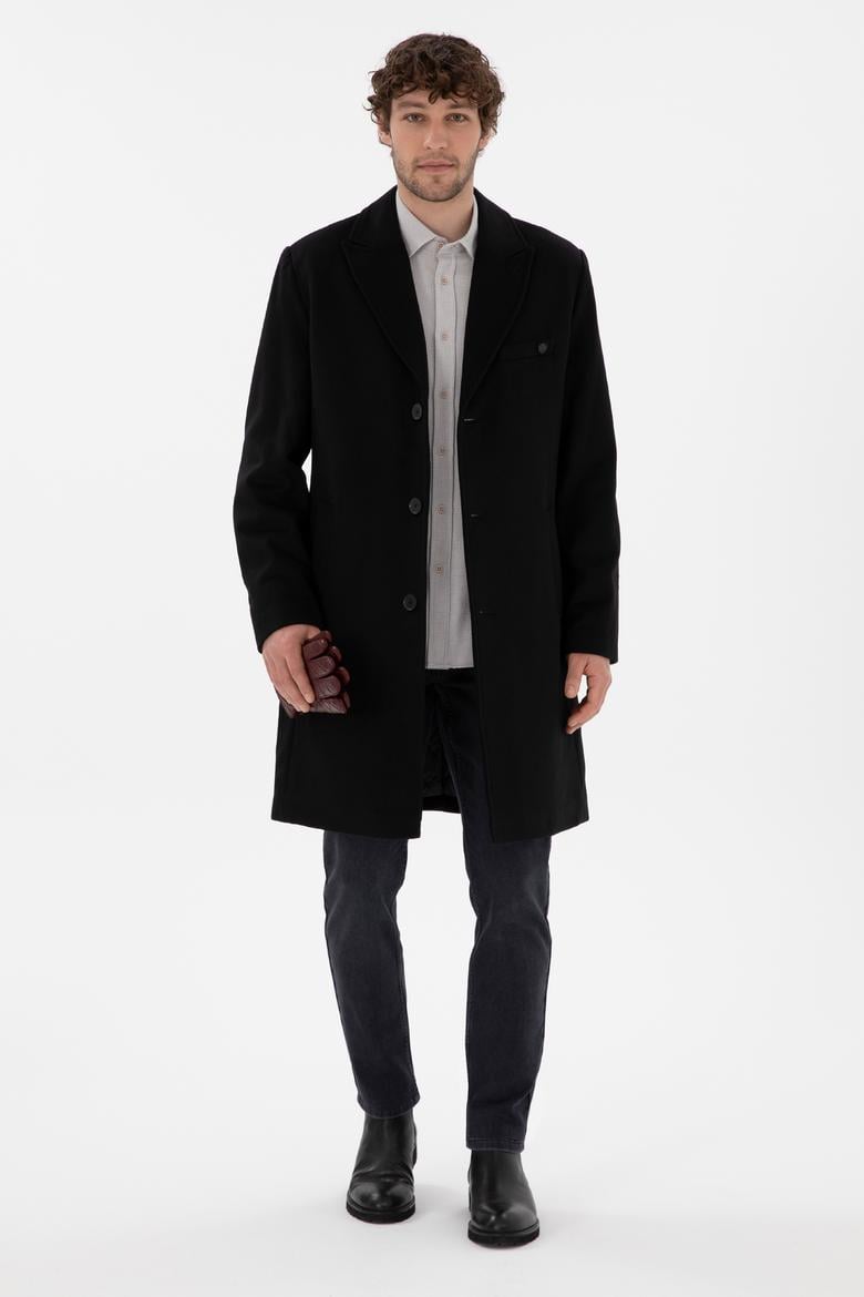 Erkek Siyah Kaşe Kaban - 50292992016