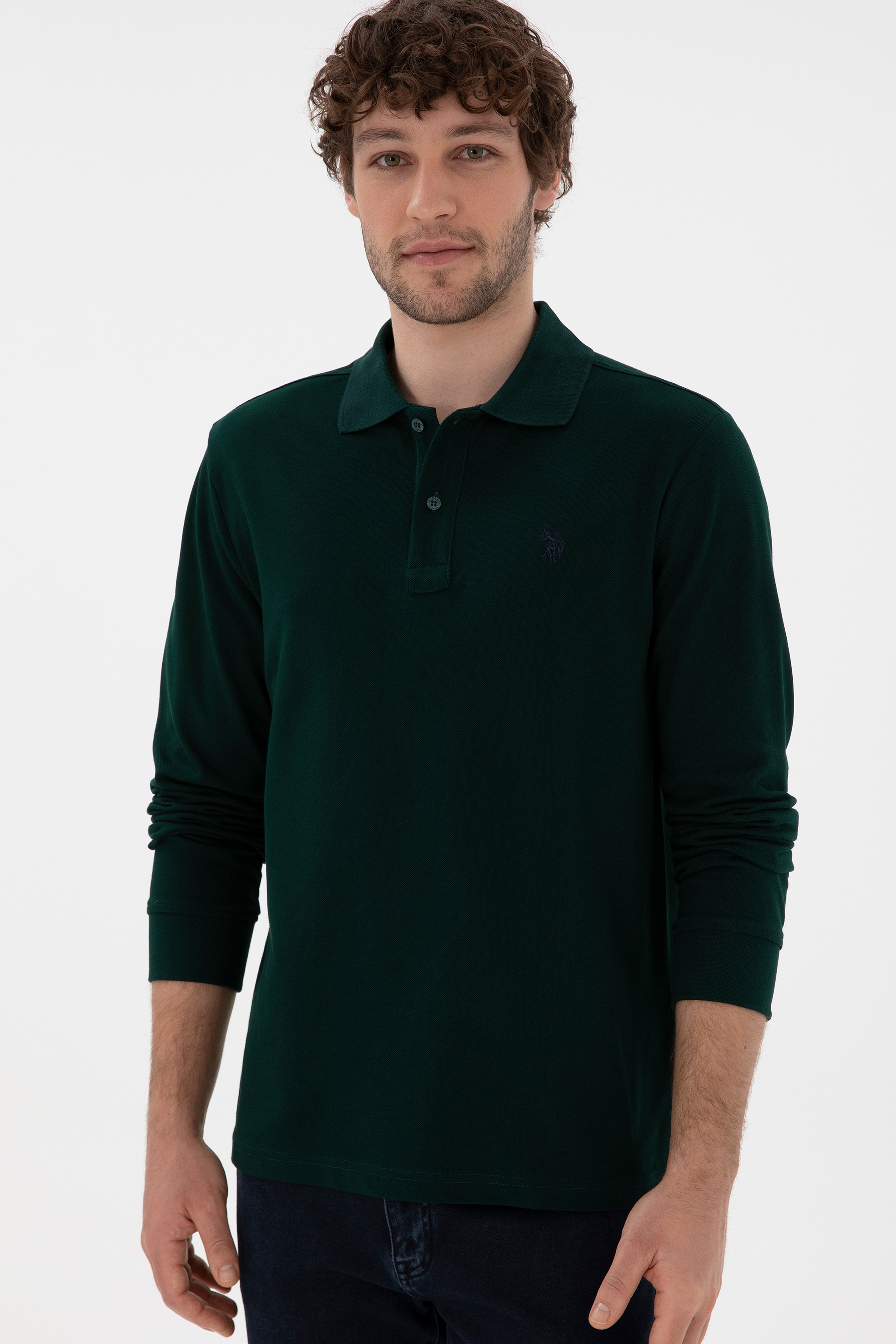 Erkek Koyu Yeşil Basic Sweatshirt
