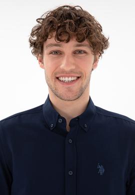 Erkek Lacivert Uzun Kollu Basic Gömlek - 50306338010