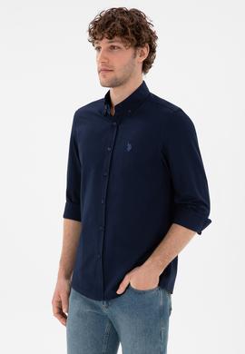 Erkek Lacivert Uzun Kollu Basic Gömlek - 50306338010