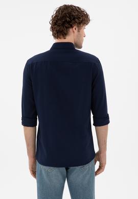 Erkek Lacivert Uzun Kollu Basic Gömlek - 50306338010